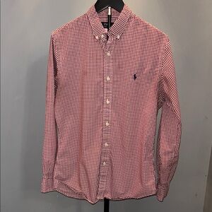 Ralph Lauren Red and White Gingham Button-Down Shirt